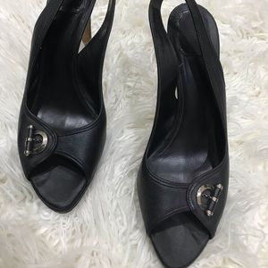 Dior Black Leather Sling back